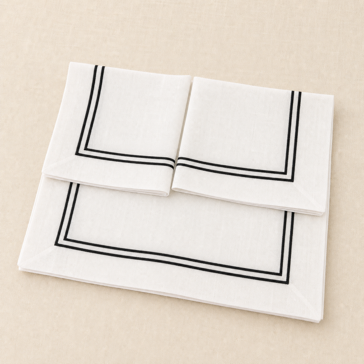 Siyah Çift Piko runner, Amerikan servis ve peçete seti